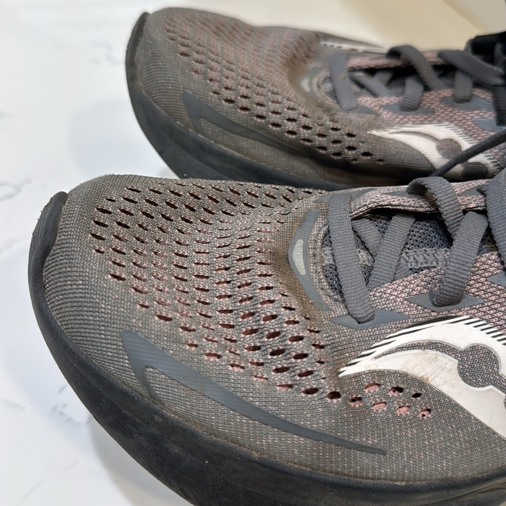 Saucony Womens Ride 15 Gray/Purple Athletic Running Shoes S10729-22, Size 9 - Picture 4 of 15